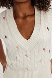 Free People Plumeria Floral Vest Ivory