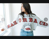 Razorbacks White Cropped Sweatshirt