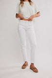 Free People Oracle Low Rise Slim Straight Optic White