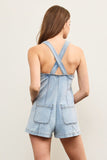Button Closer Denim Romper