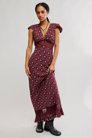 Free People Eternal Soul Maxi Maroon Combo
