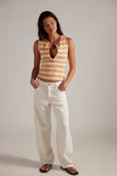 Free People Jamie Henley Stripe Butter Yellow Combo