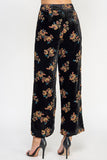 Black Floral Velvet Trouser
