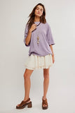 Free People WTF Perfect Oversized Tee Plum Ash