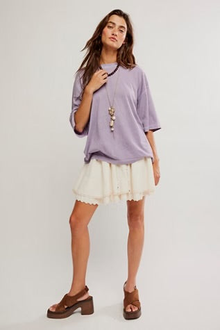 Free People WTF Perfect Oversized Tee Plum Ash
