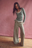 Free People Haven Mr Baggy Wide Leg Jean Seagrass