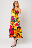 Black/Multi Flower Maxi Dress