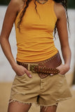 Free People Now or Never Denim Short Oat Latte