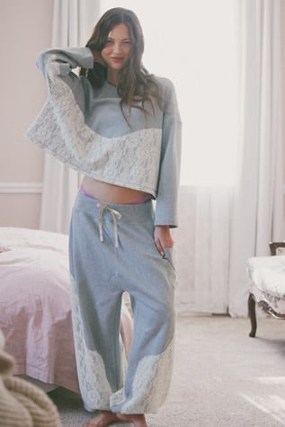 Free People Sunday Best Lounge Set Heather Grey