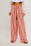 Free People Days End Solar Linen Stripe Soft Coral Combo
