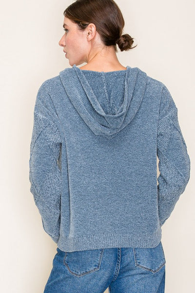 Slate Chenille Hoodie Sweater