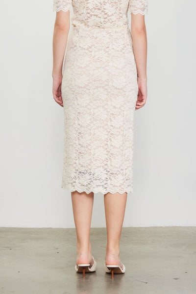 Ivory Lace Midi Skirt