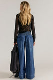 Free People Breezy Denim Pull On Cobalt