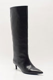 Free People Kiki Kitten Heel Boot Black Leather