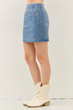 Washed Denim Mini Skirt