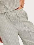 Black Cream Striped Pants