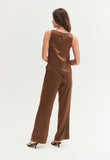 Dark Brown Satin Top