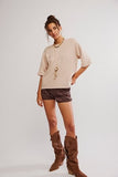Free People Margot Sweater Tee Pearl Melange