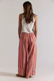 Free People Days End Solar Linen Stripe Soft Coral Combo