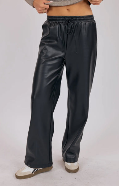 Black Soft Vegan Leather Pants