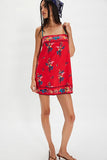 Free People Bali Take Me With You Mini Red Pattern