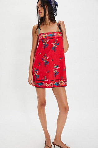 Free People Bali Take Me With You Mini Red Pattern