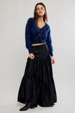 Free People Juliette Satin Maxi Black