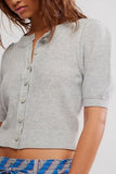 Free People Isla Solid Cardigan Mineral Grey