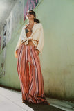 Free People Days End Solar Linen Stripe Soft Coral Combo