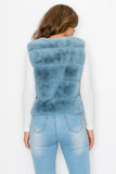 Blue Faux Fur Vest