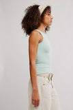 Free People So Soft Seamless Modal Tank Cameo Green