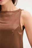 Dark Brown Satin Top