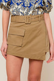 Tan Skort Belted w/Pockets