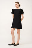 Black 3D Floral Applique Dress