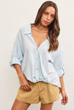 Ice Blue Knotted Top