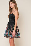 Black Floral Min Dress