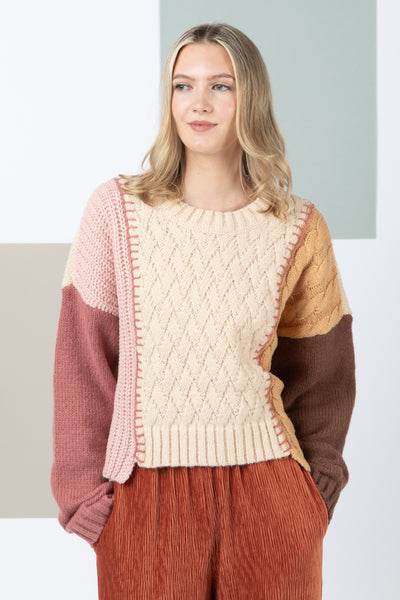 Oatmeal Color Block Sweater