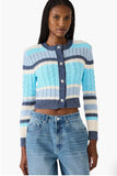 Steve Madden Eviee Sweater Cardigan Blue Multi