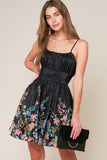 Black Floral Min Dress