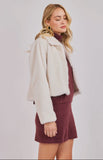 Ivory Short Faux Fur Coat
