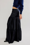 Free People Juliette Satin Maxi Black