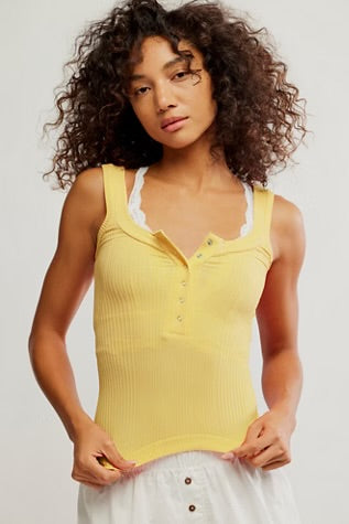 Free People Clean Slate Henley Sicillian Yellow