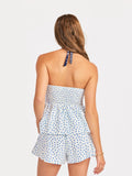Tidepool Strapless Polka Dot Top White/Blue