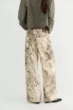 Free People Alter Ego Wide leg Jean Snow Leopard