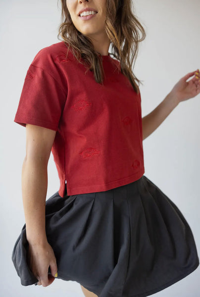 Arkansas Repeat Heavy Weight Crop Tee