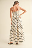 Cream Striped Maxi Dress