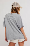 Free People Nina Tee V-Neck Heather Grey