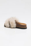 Free People Frankie Faux Fur Slide Oatmeal