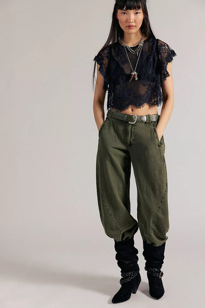 Free People Lunar Ash Lace top Black