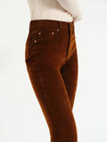 DAZE Smarty Pants High Rise Slim Straight Cognac